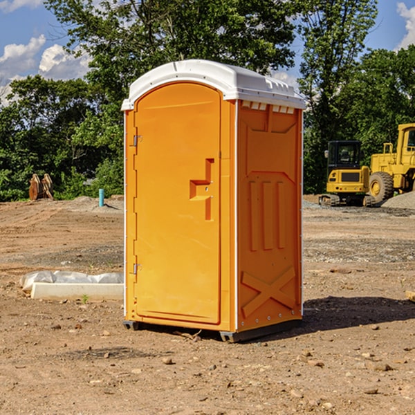 how often are the portable restrooms cleaned and serviced during a rental period in Iowa County